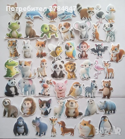 Стикери Сладки животни, снимка 6 - Игри и пъзели - 50476087