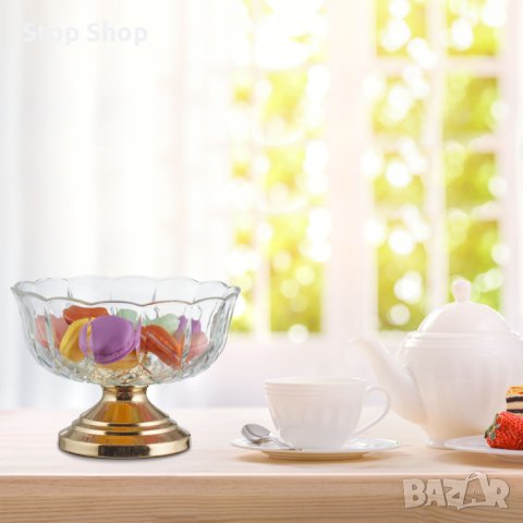Стъклена купа с поставка, снимка 3 - Декорация за дома - 41835303