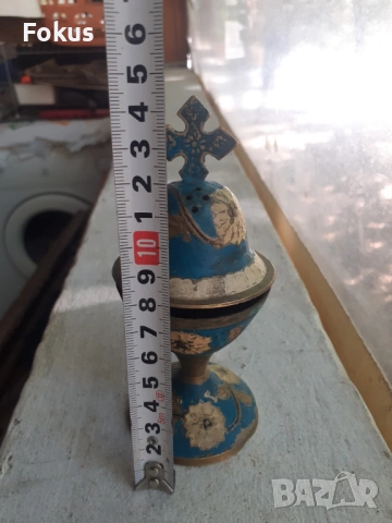 Старо бронзово кандило кадило N10, снимка 7 - Антикварни и старинни предмети - 53366569