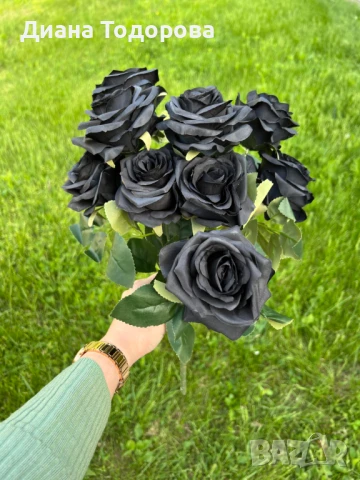 Изкуствени цветя роза с 9 или 10 глави, снимка 6 - Изкуствени цветя - 36558258
