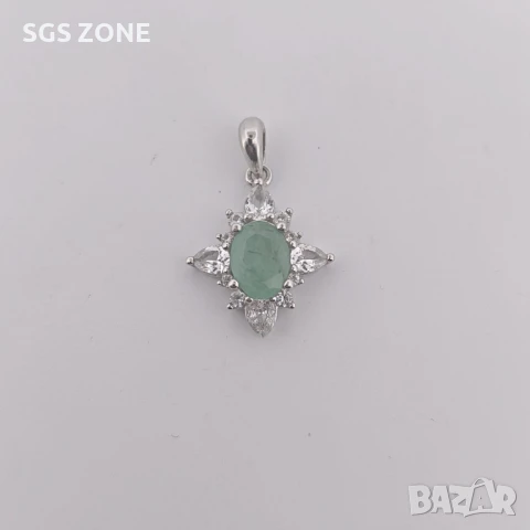 СРЕБЪРЕН МЕДАЛЬОН СЪС САПФИРИ, РУБИНИ, ИЗУМРУДИ , снимка 4 - Колиета, медальони, синджири - 51091309