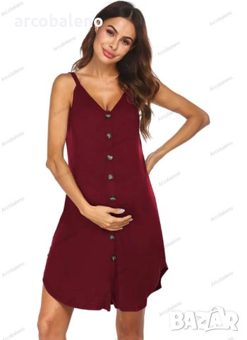 Дамска лятна класическа рокля за бременни, 5цвята - 023, снимка 2 - Дрехи за бременни - 41396320