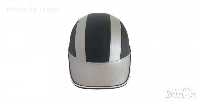 Каска за мотор, АТВ, Мотопед, Кожена, 2411, Сив, снимка 2 - Аксесоари и консумативи - 36124424