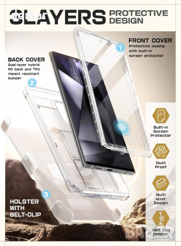SUPCASE Unicorn Beetle Pro Калъф за Samsung Galaxy S24 Ultra 5G (2024),с вграден протектор,прозрачен, снимка 5 - Калъфи, кейсове - 44742147
