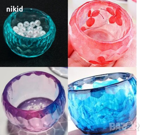 3d различни Купа купичка саксия ваза релефна силиконов молд форма гипс шоколад смола кашпа кашпи, снимка 8 - Форми - 32783908