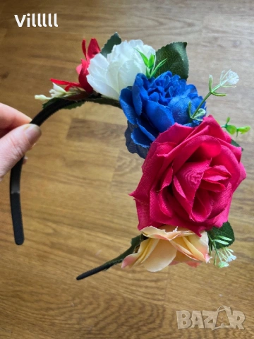 Диадема за коса с цветя за народна носия , снимка 6 - Аксесоари за коса - 51874195