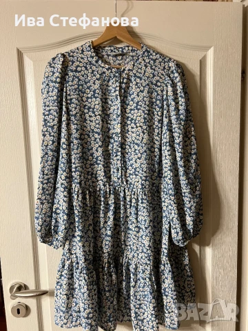 Нова ежедневна елегантна рокля цветя флорален принт свободна удобна кройка  