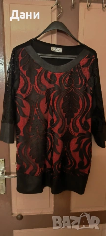 Дамска блуза с черни перлички