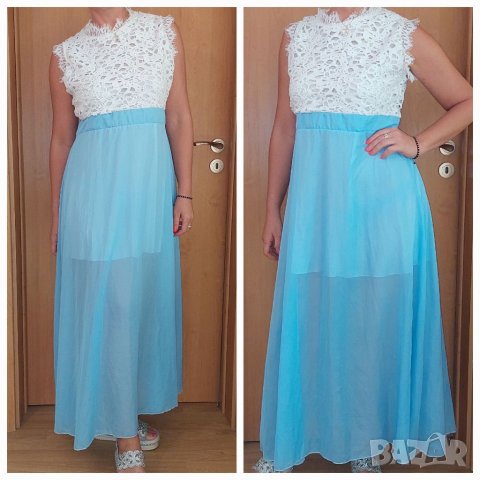 Елегантна дълга рокля с дантела , снимка 1