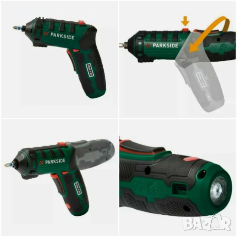 Мини Винтоверт PARKSIDE 4V Li-Ion + LED Фенер и Битове, снимка 2 - Винтоверти - 53188642