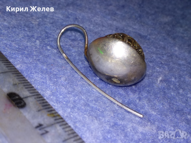 ВИНТИДЖ АРТ СРЕБЪРНА ОБЕЦА ЛАКИРАНО СРЕБРО 925 МАЙСТОРСКА АЖУРНА РЪЧНА ИЗРАБОТКА 43337, снимка 11 - Обеци - 44722350