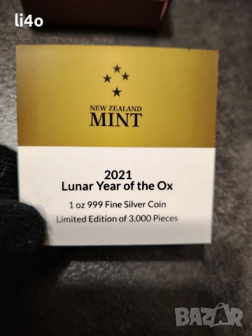 Сребърна монета с частично позлатяване 24 каратово златно покритие 1oz Proof 31.1грама 2021г , снимка 2 - Нумизматика и бонистика - 53289642