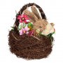 Великденскa декорация, Grass Bunny Nest Wind Daisies, 22 см, Многоцветен, снимка 3