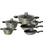 Комплект съдове за готвене Cheffinger от лят алуминий с мраморно покритие – 10 части, снимка 10