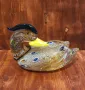 Декоративна фигура на патица от художествено стъкло – седяща поза, снимка 1