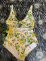 Нов цял бързосъхнещ бански костюм етикет хигиенна лепенка принт лимони лимон wow 😮 , снимка 13