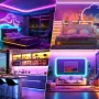 LED лента, 20M гъвкава RGB LED лента за декорация на стая, Bluetooth приложение за управление, снимка 8