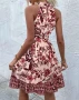 Дамска модна лятна рокля с флорални мотиви, 4цвята , снимка 12