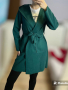 Тънко палто с качулка маслено зелено  