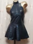 M/L Черна, къса, рокля от еко кожа , снимка 3