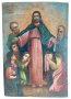 19 Век. Голяма, Старинна, Руска Икона "Исус Христос Благославя Децата"