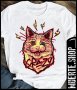 Дамска тениска с щампа CRAZY CAT, снимка 1 - Тениски - 40938032
