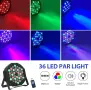 VYmaksran A36 4 броя LED PAR прожектори – 36W RGB, DMX512, 3 дистанционни, 7 режима, снимка 4