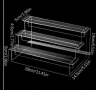 триетажна 3 етажа етажна Акрилна стойка поставка стелаж правоъгълна прозрачна Пластмасова , снимка 2