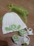 Ръчно плетени на една игла шапка и сандали., снимка 4