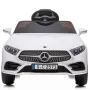 Бяла акумулаторна кола Mercedes Benz CLS350 с кожена седалка 12V, снимка 3