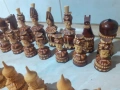Стари руски - съветски фигури за шах дърворезба с кутия, снимка 2