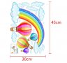 Дете рисува дъга въздушни балони стикер за стена и мебел стая самозалепващ, снимка 2