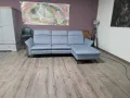 Сив ъглов диван от плат "HUKLA Interliving" с ел. релакс механизъм, снимка 2