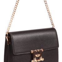 Елегантна дамска чанта в черно от естествена кожа, снимка 2 - Чанти - 44554544
