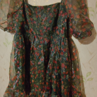 Лятна рокля от органза с флорални мотиви , снимка 1 - Рокли - 44518917