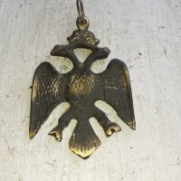 Масивен бронзов медальон двуглав орел с корона, снимка 3 - Антикварни и старинни предмети - 40113121