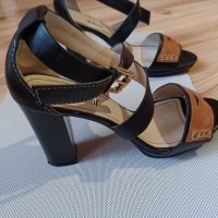 Дамски сандали на ток естествена кожа. , снимка 2 - Дамски елегантни обувки - 40195969