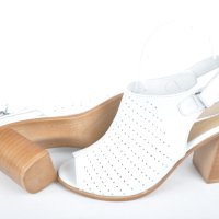 Дамски елегантни сандали на ток от естествена кожа - Два цвята, снимка 5 - Сандали - 40574479