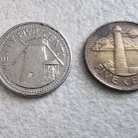 Монети. Карибски басеин. Барбадос. 1 долар и 0.25, 5, 1  цента. 4 бр., снимка 4 - Нумизматика и бонистика - 42425154