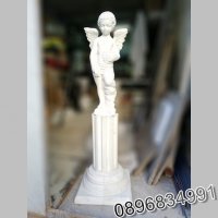 Постамент със статуя фигура ангел от бетон, снимка 2 - Градински мебели, декорация  - 35852159