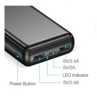 Преносимо зарядно устройство 26800mAh, Power Bank за бързо зареждане, Dual USB 2.4A външна батерия З, снимка 2 - Външни батерии - 40619166