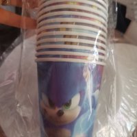 Соник Sonic 10 бр картонени чаши парти рожден ден, снимка 2 - Чаши - 41875640