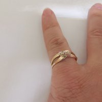Златен пръстен с циркони 2.02гр, снимка 6 - Пръстени - 38755972