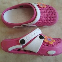 Розово бели  детски чехли джапанки тип Crocs, снимка 6 - Детски сандали и чехли - 35873880
