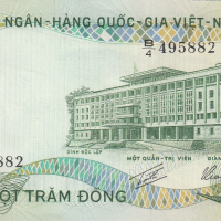 100 донги 1972, Южен Виетнам, снимка 1 - Нумизматика и бонистика - 36282832