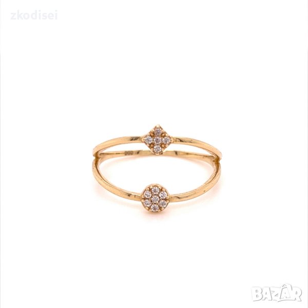 Златен дамски пръстен 1,51гр. размер:56 14кр. проба:585 модел:20026-2, снимка 1