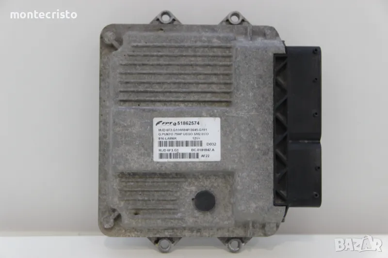 Моторен компютър Fiat Grande Punto (2005-2012г.) 51862574 / MJD6F3G1 / MJD 6F3.G1 / BC0101847A, снимка 1