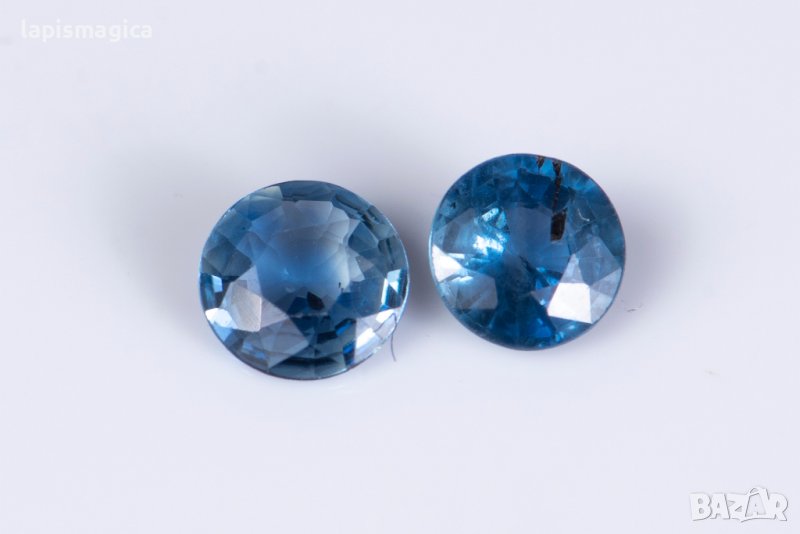 Чифт син сапфир 0.88ct 4.5mm нагряван кръгла шлифовка #13, снимка 1