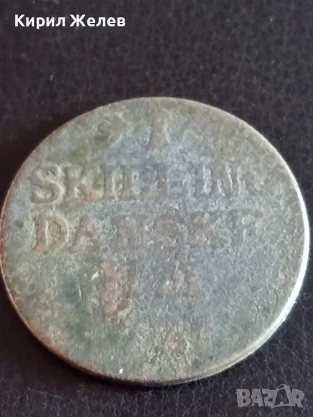 Стара монета 1 скилинг Дания уникат за КОЛЕКЦИОНЕРИ 41161, снимка 1