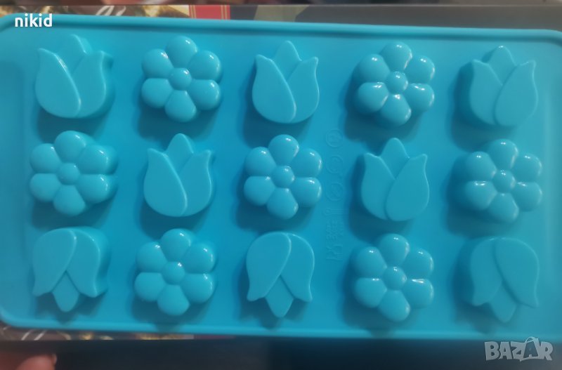 лале маргаритка цветя силиконов молд форма фондан шоколад гипс бонбони, снимка 1
